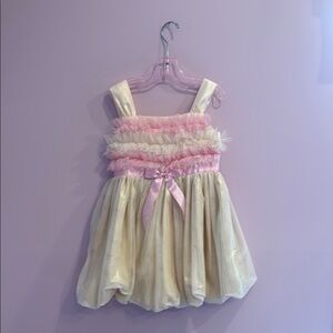 American GirlPink and Cream Ruffled Dress, Like New, Size 6X